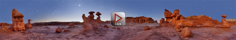 Goblin Valley with Orion setting - Utah - 360 degree panorama