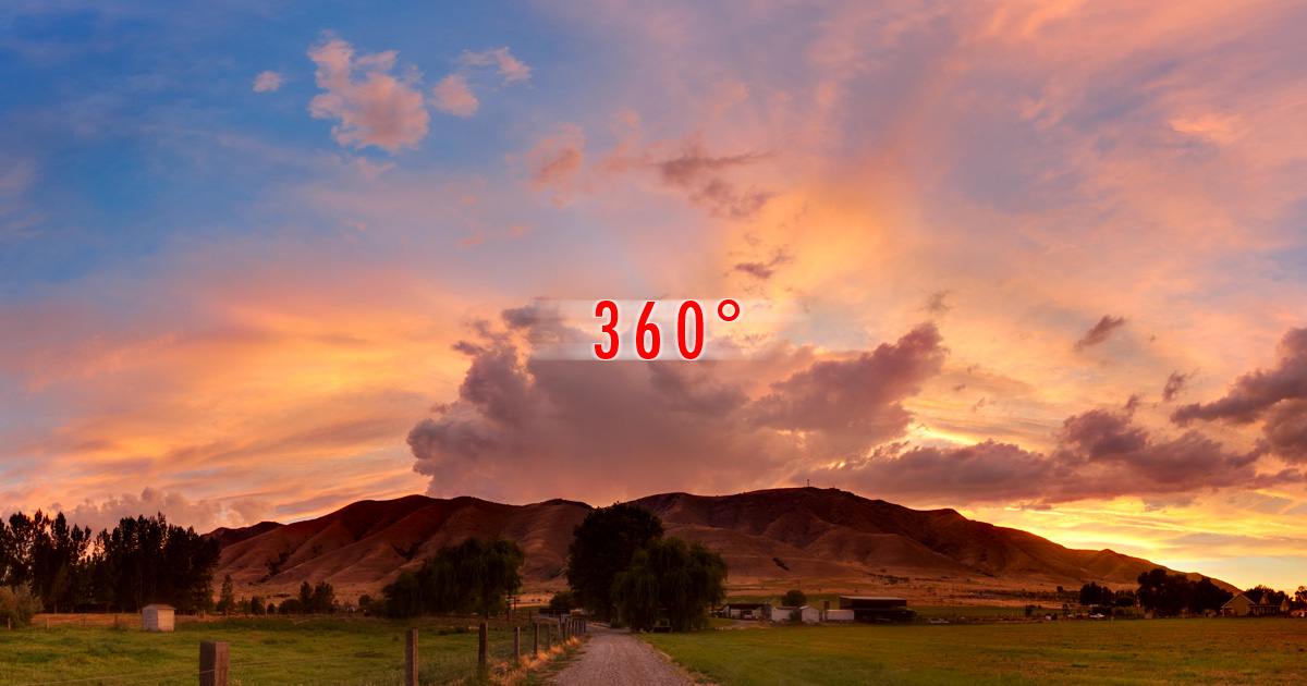 360 degree interactive panorama of a Utah sunset.